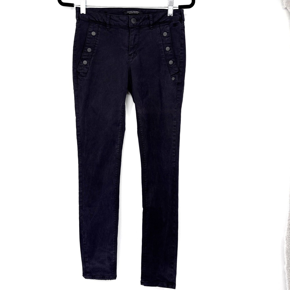 Scotch & Soda Maison Dans La Nuit Womens 27 Blue Sailor Skinny Jeans Nautical